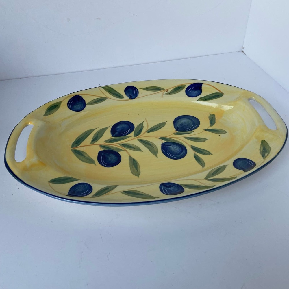 WCL platter 13"  Yellow Open Handles